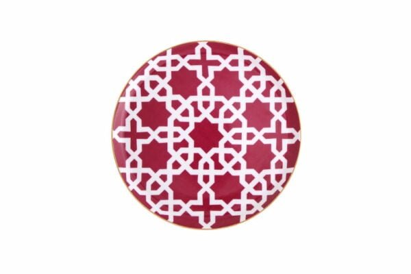Porland Morocco Naxış5 Qırmızı Düz Boşqab 20cm