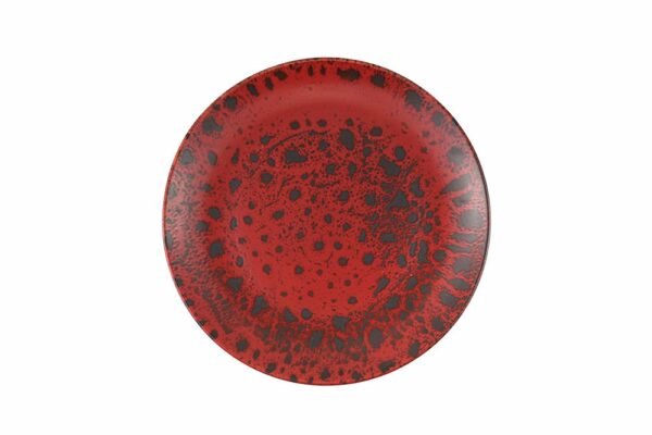 Porland Moire Qırmızı Düz Boşqab 25cm